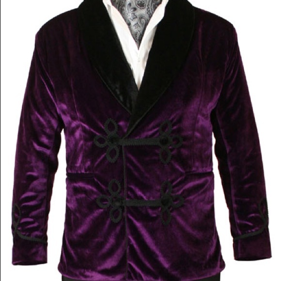 Vintage Smoking Jacket Purple Velvet